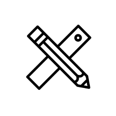 Icon mit Lineal und Stift